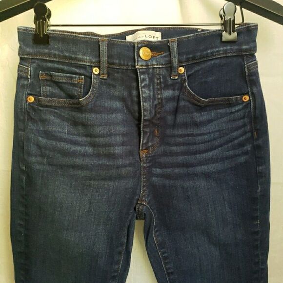 Loft Slim Pockets Skinny Crop Jeans Women's Size 27/4 Cotton Blend - Picture 3 of 13